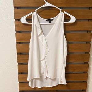 Banana Republic XXSP Cream Ruffle V-Neck Blouse